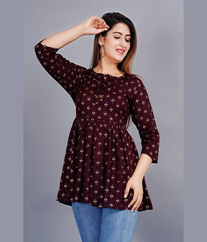 SIPET Women's Rayon A-Line Top ( Green )