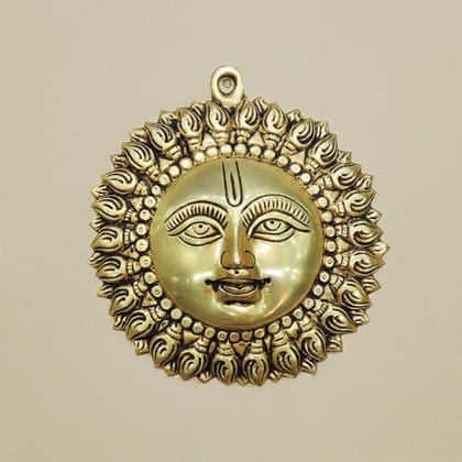 Handcrafted Brass Suraj Wall Hanging | Traditional Wall Decor, Height : 6.2 Inch (BSMAS1843 C)