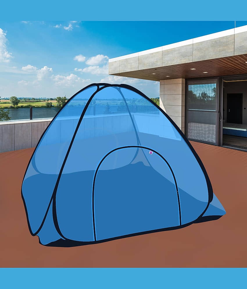 Silver Shine - Blue Polycotton Foldable Mosquito Net ( Pack of 1 )