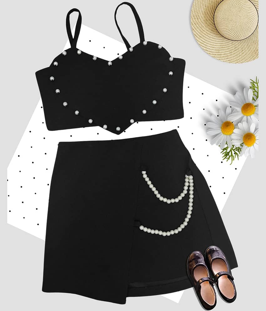 Addyvero Pack of 1 Girls Polyester Top With Skirt ( Maroon )