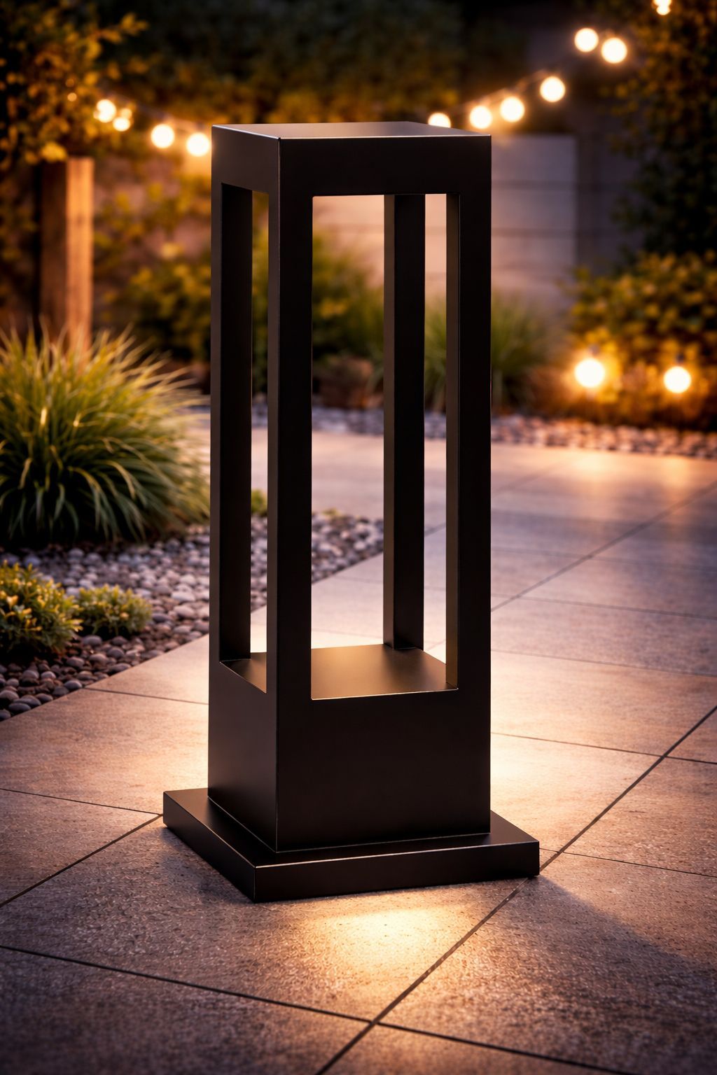 SPARKWORLD Modern Outdoor Garden Bollard Light | Warm White LED Pathway & Lawn Light | Weatherproof Black Pole Lamp for Garden, Lawn, Driveway & Walkway | Colour: LX599GL/12W