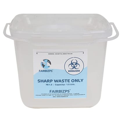FAIRBIZPS Bio-Medical Sharps Container with Puncture Proof for Needles, Metallic Implants-Capacity 1.5Liter