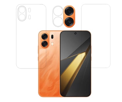 ISAAK Front and Back Screen Protector with Camera Lens Protector Compatible with OPPO K14 Plus (COMBO PACK)