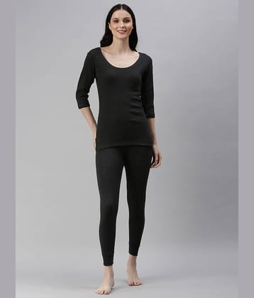 LUX PARKER Cotton Blend Thermal Sets - Black Pack of 2