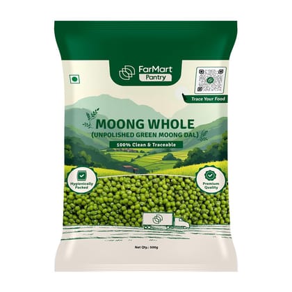 FarMart Pantry Moong Whole | Pure & Unpolished | Protein-Rich & Wholesome | 500g FarMart Pantry Moong Whole | Pure & Unpolished | Protein-Rich & Wholesome | 500g