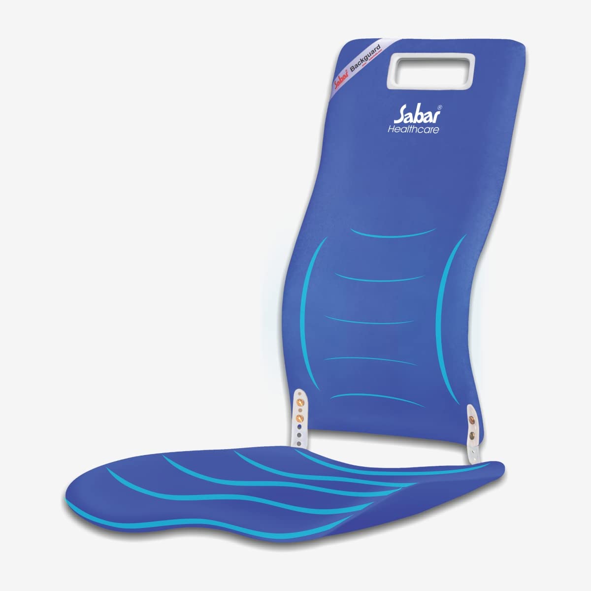 Sabar Orthopaedic Lumbar Back Support Add-on for Office Chair & Car Seat BACKGUARD 3090 XC | Adjustable Backrest with Pelvic Stabilization (Blue)