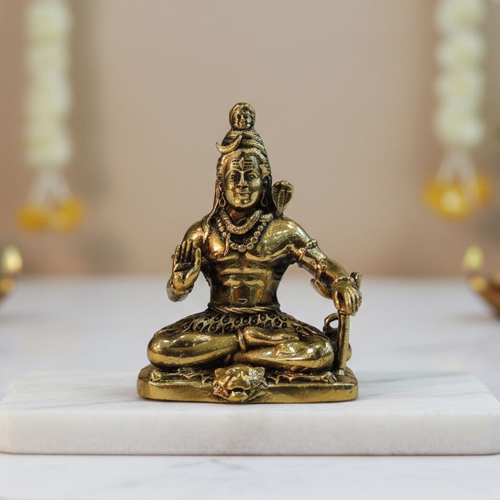 Handcrafted Brass Shiva Ji Decorative Idol, Height : 3 Inch (BSMAS1734 C)