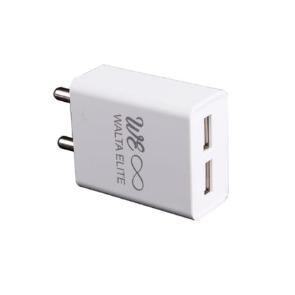 Walta Elite PB 35 Dual Port 12W Smart USB Charger Adapter with Type C Cable (White) Walta Elite PB 35 Dual Port 12W Smart USB Charger Adapter with Type C Cable (White)