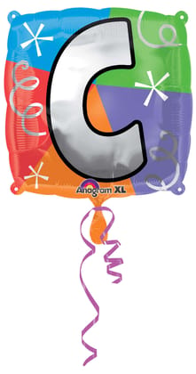 Letter C Quad Shaped Balloon - Helium Quality - 18 inches - 1PC