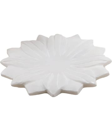 KRAFT CLOUDS 1 Pcs Earthenware White Half Plate