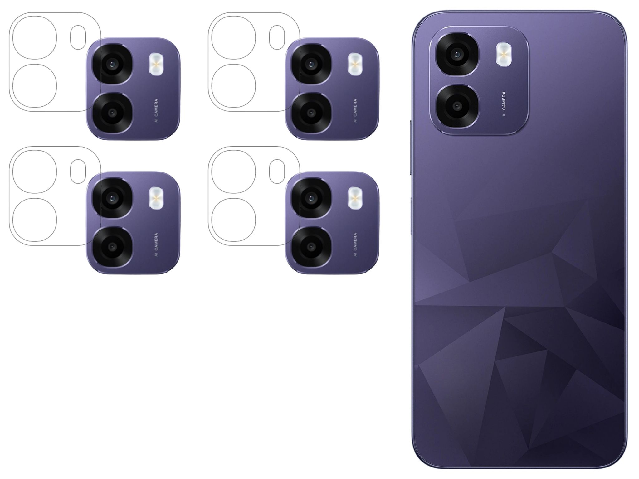 ISAAK Back Camera Lens Protector compatible for OPPO K14 5G (Pack of 4)