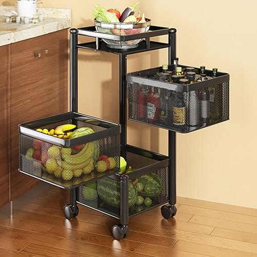 TEX-RO Kitchen Trolley with Wheels 2