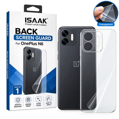 ISAAK Back Screen Protector Compatible with OnePlus N6 (Pack of 1) ISAAK Back Screen Protector Compatible with OnePlus N6 (Pack of 1)