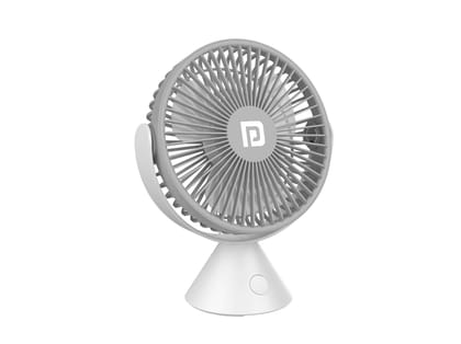 Portronics Aero Breeze, 3 Adjustable Speed Levels, Up to 3000 RPM, 360-Degree Cooling, 2400mAh Rechargeable Battery - Grey Portronics Aero Breeze, 3 Adjustable Speed Levels, Up to 3000 RPM, 360-Degree Cooling, 2400mAh Rechargeable Battery - Grey