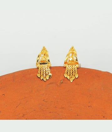 LUV FASHION Golden Jhumki Earrings ( Pack of 1 )