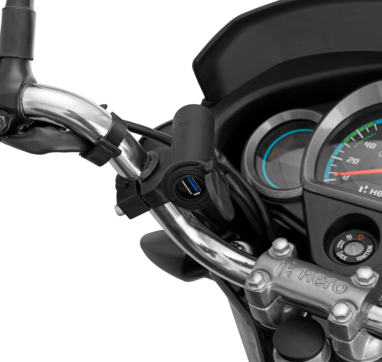 USB Charger with Weatherproof Design and Easy Installation for Glamour and Super Splendor