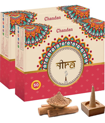 Nira Fragrances Incense Dhoop Cone Chandan 100 Pieces ( Pack of 2 )