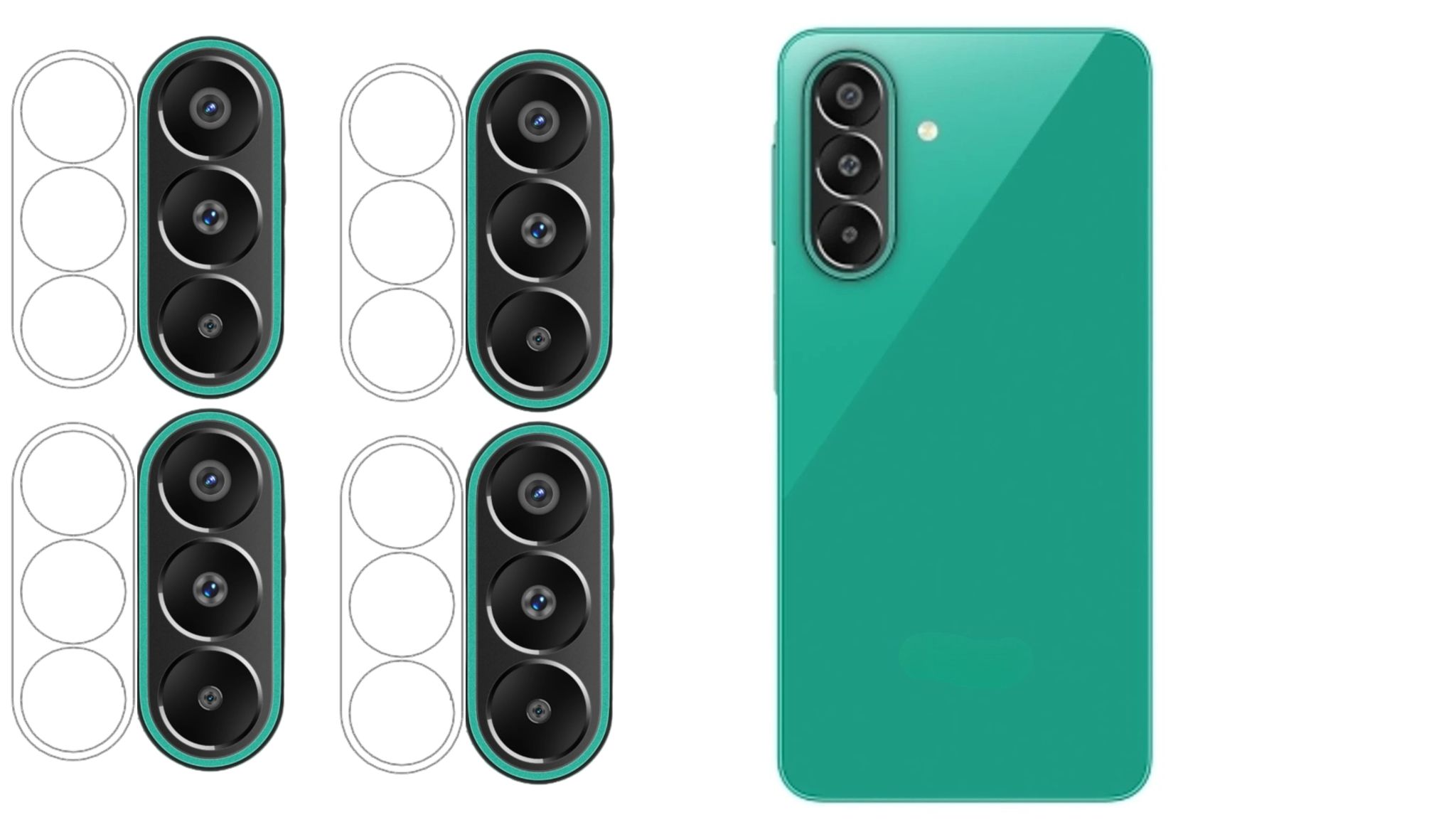 ISAAK Back Camera Lens Protector compatible for Samsung Galaxy F70 Pro 5G (Pack of 4)