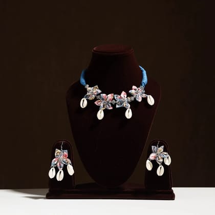 Multicolor - Fabart Phool Kali Shell Choker Necklace Set 05