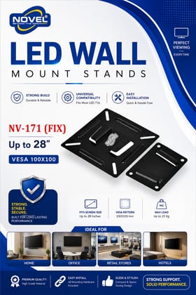Ultra Slim 14-27 inch Flat Screen LCD LED Wall Mount Bracket Universal VESA Design 75-100mm LCD LED TV & Monitor Wall Mount Bracket Flat Panel Holder Stand
