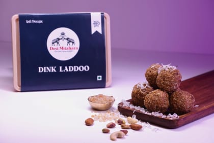 Desi Mitahara's 's Dink (Gond) Laddoo - Gond, Jaggery & Cow Ghee - Traditional Indian Sweet - Healthy, Nutritious Snack - 480g Pack - No Artificial Colours - Suitable for All Ages - Purely Home Made Desi Mitahara's 's Dink (Gond) Laddoo - Gond, Jaggery & Cow Ghee - Traditional Indian Sweet - Healthy, Nutritious Snack - 480g Pack - No Artificial Colours - Suitable for All Ages - Purely Home Made