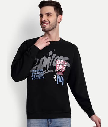 Zeffit Fleece Round Neck Men's Sweatshirt - Black ( Pack of 1 )