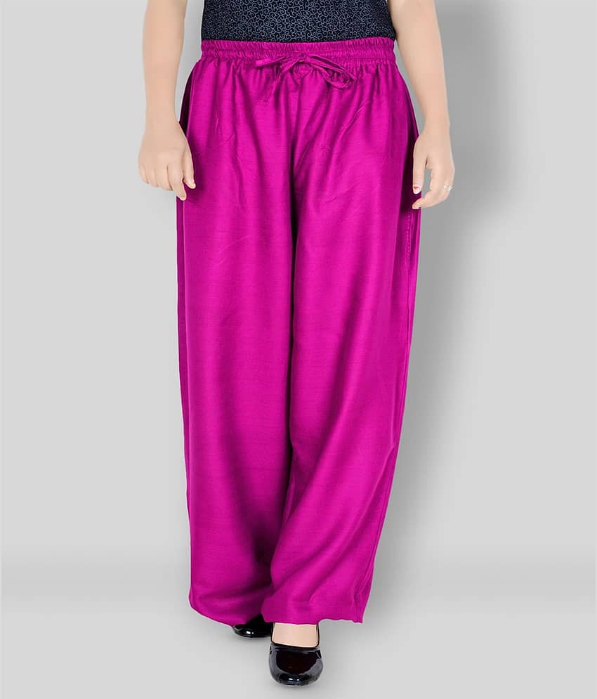 Sttoffa - Pink Rayon Wide leg Women's Palazzos ( Pack of 1 )