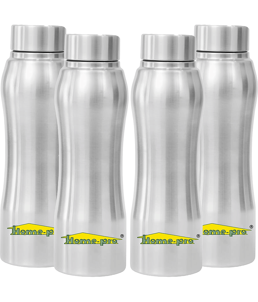 HomePro - Silver Water Bottle 1000 mL ( Set of 4 )
