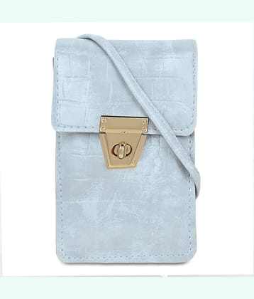 Cherry Tree - Light Grey Faux Leather Sling Bag