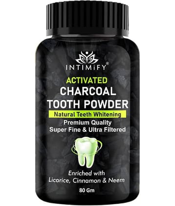 Intimify Activated Charcoal Teeth Whitening Powder, Natural Denture Oral Kit, Toothpaste, 100 Gms