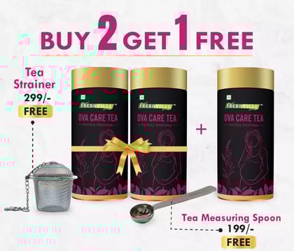 Freshville Ova care Tea | Pure & Natural | Helps With Hormonal Balance & Improves Fertility | Fennel, Nettle, Cinnamon, Ginger, Tulsi, Fenugreek, Spearmint, Shatavari, Moringa Tin (100gx3).3 