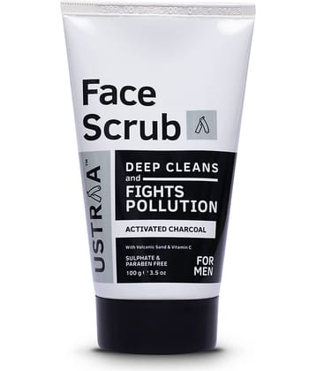 Ustraa Activated Charcoal Face Scrub For Men- 100g