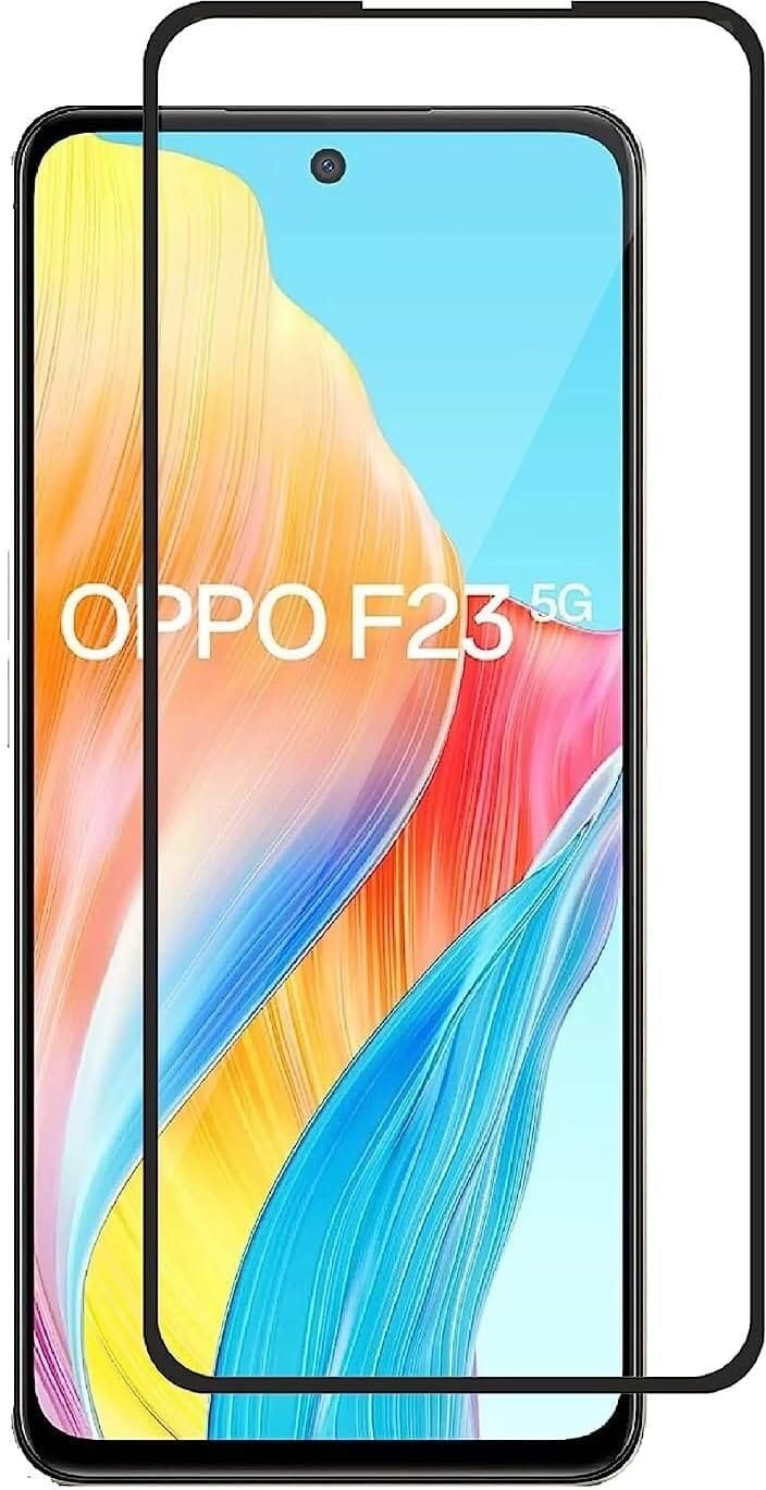 PLUGTECH Advanced Tempered Glass With Anti-Explosion 9H Hardness Edge-To-Edge Coverage Screen Guard for OPPO F23