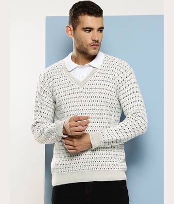 Aarika Woollen V-Neck Men's Full Sleeves Pullover Sweater - Green ( Pack of 1 )