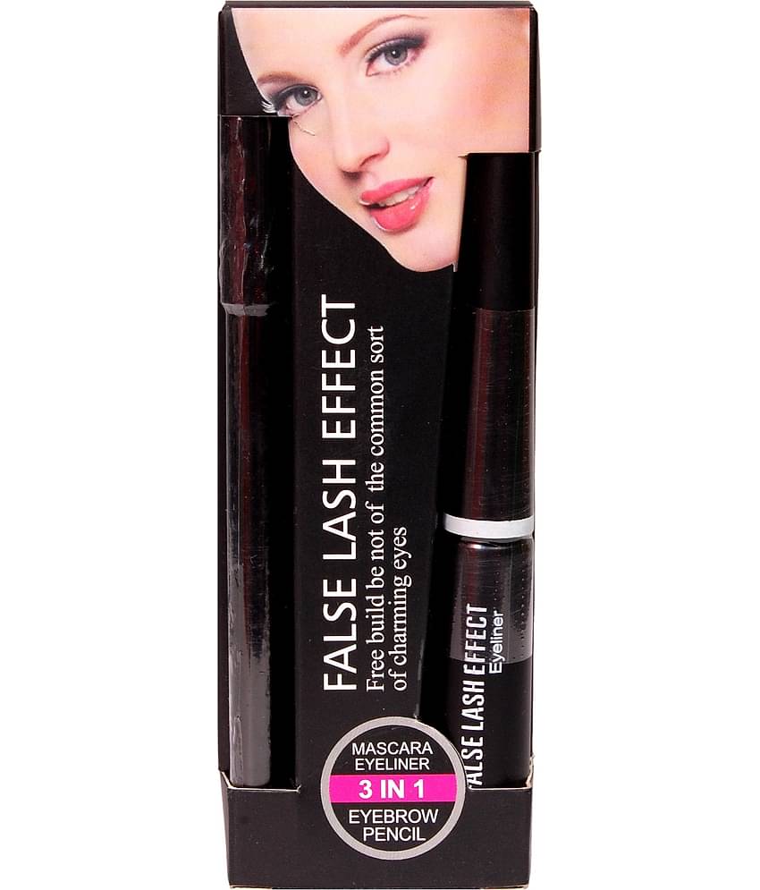 ClubComfort Liquid Eyeliner, Eyebrow Pencil & Liquid Volumising Mascara Black Pack of 3
