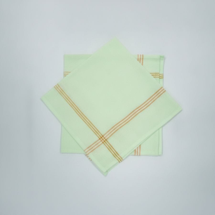 Premium Cotton Striped Napkins - Mint Green