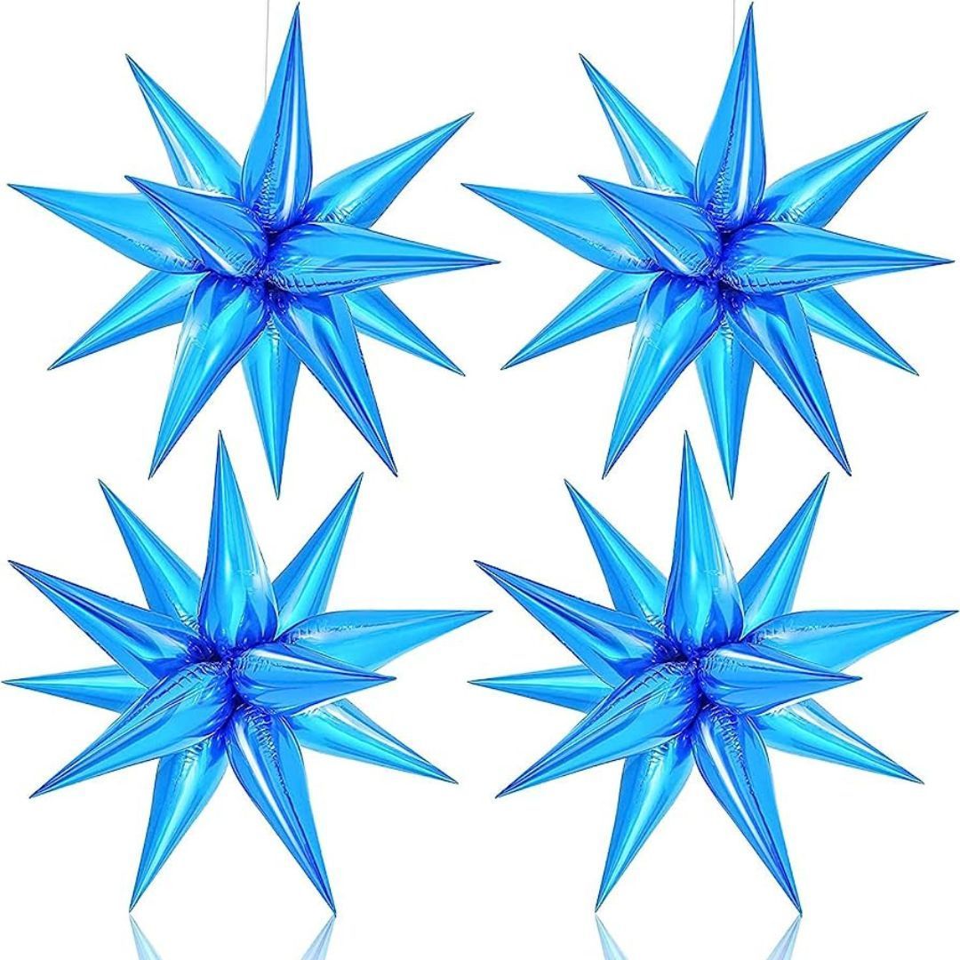 Exploding L.Blue Star Balloon Hanging - 5D 26" 1Pc