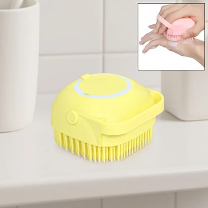 SILICONE MASSAGE BATH BODY BRUSH WITH SHAMPOO DISPENSER, SCRUBBER
