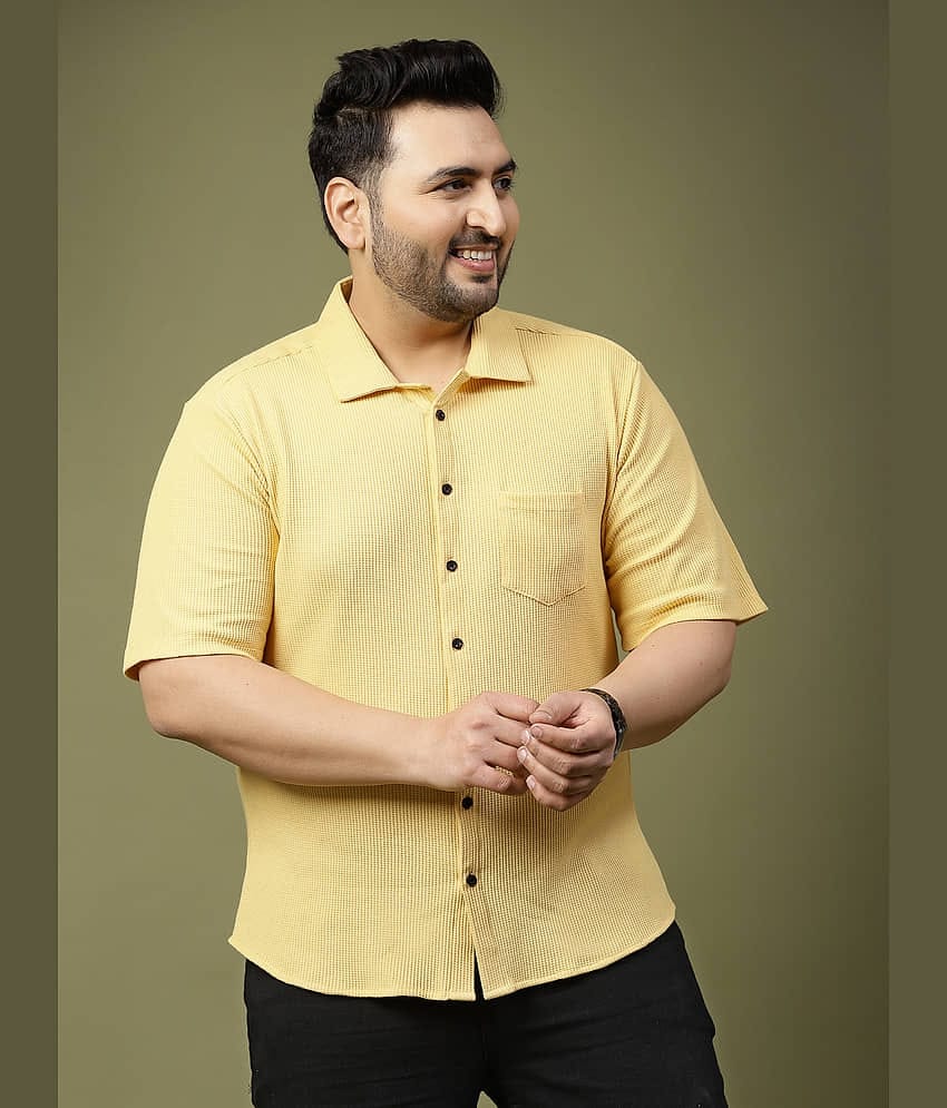 Rigo Cotton Blend Slim Fit Solids Half Sleeves Men's Casual Shirt - Olive ( Pack of 1 )
