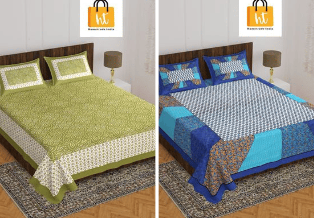2201-Hometrade India- Standard Double Size (90*100 in )-Combo Double Bedsheet