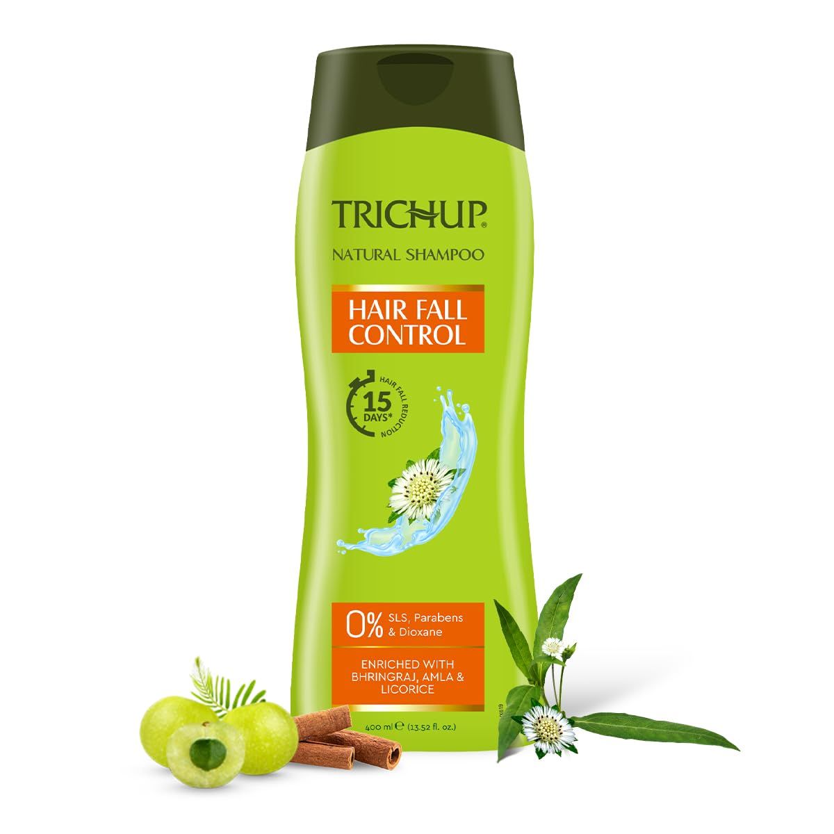 Trichup Hair Fall Control Herbal Hair Shampoo (400 ml) (Pack of 2) Trichup Hair Fall Control Herbal Hair Shampoo (400 ml) (Pack of 2) - Green / 400 ml (Pack of 2)