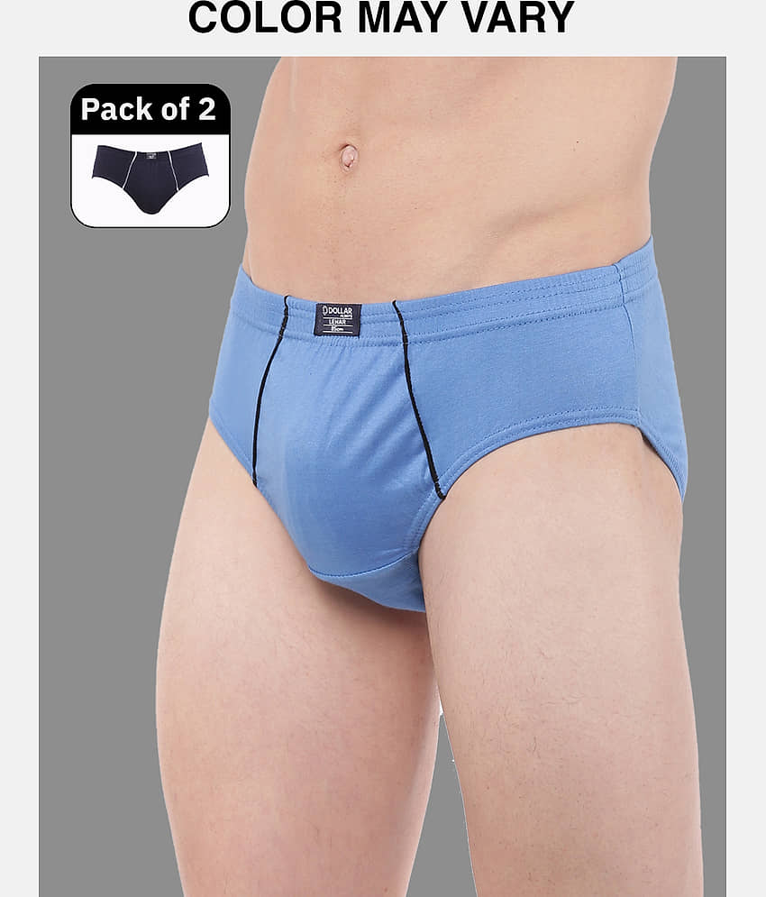 Dollar Lehar Super Combed Cotton Mens Brief - Pack of 2 - (Colour May Vary)