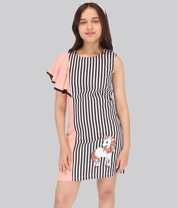 Cutecumber Georgette Shift Dress For Girls ( Pack of 1 , Black )