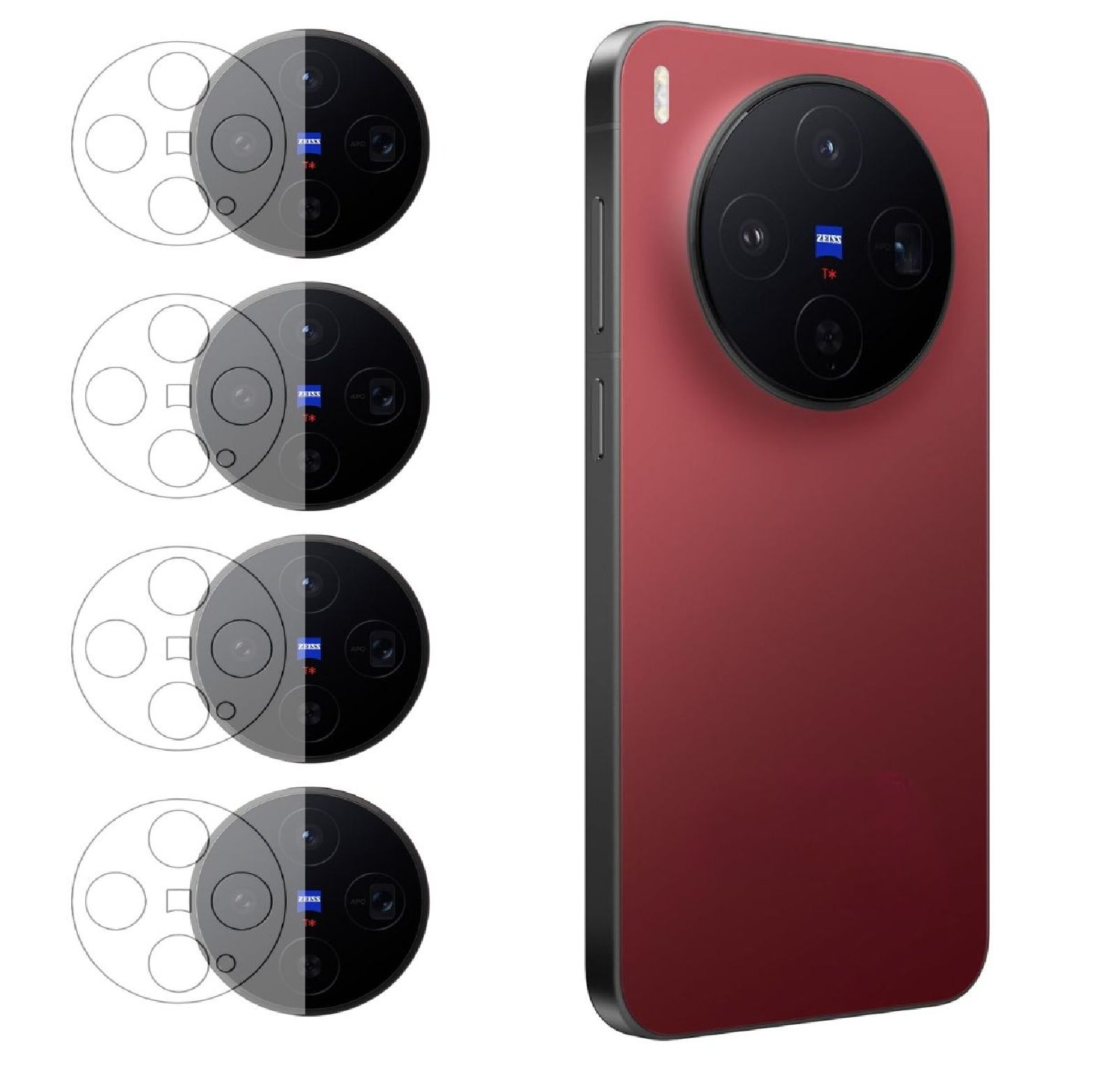 ISAAK Back Camera Lens Protector compatible for Vivo X300 5G (Pack of 4)
