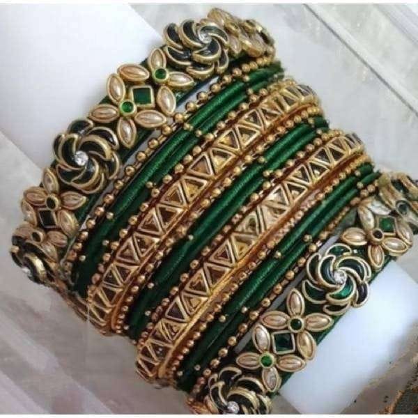 Premium Green Festive Bangles Thread Bangles
