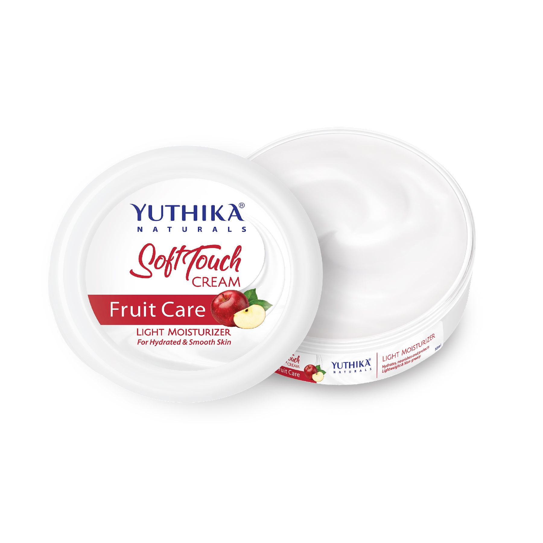 Yuthika Fruit Care Light Moisturizer Cream for All Skin Types 200ml, Non Sticky, Instant Hydration, Deep Nourishment
