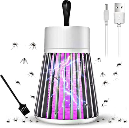 USB Powered Mosquito Killer Lamp - 360� Silent Electric Bug Zapper Trap (Eco-Friendly, Safe for Kids & Pets) (Pack of 1)