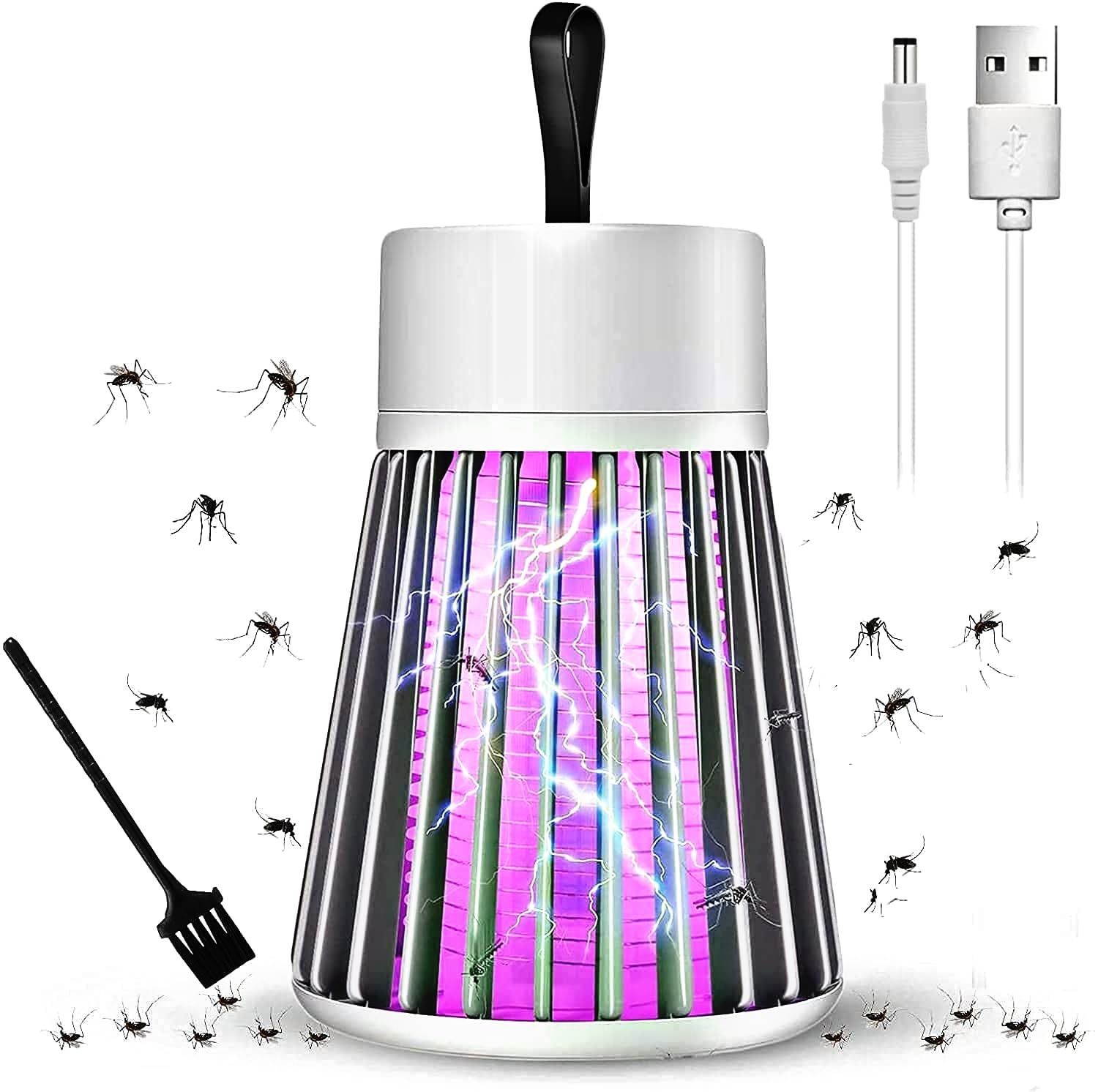 USB Powered Mosquito Killer Lamp - 360� Silent Electric Bug Zapper Trap (Eco-Friendly, Safe for Kids & Pets) (Pack of 1)