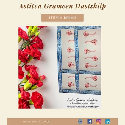 Hand Block–Printed Floral Cotton Placemats 