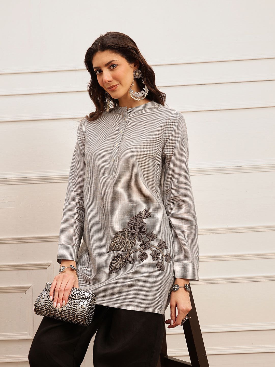 Grey Chic Embroidered Kurta